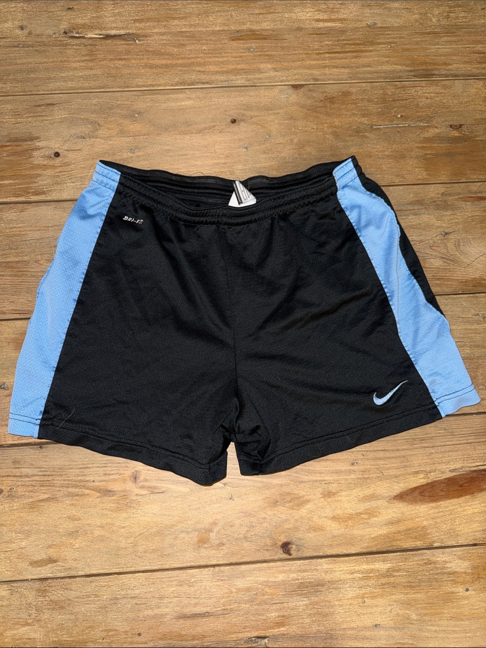 Nike women’s Black & Light Blue Athletic Shorts